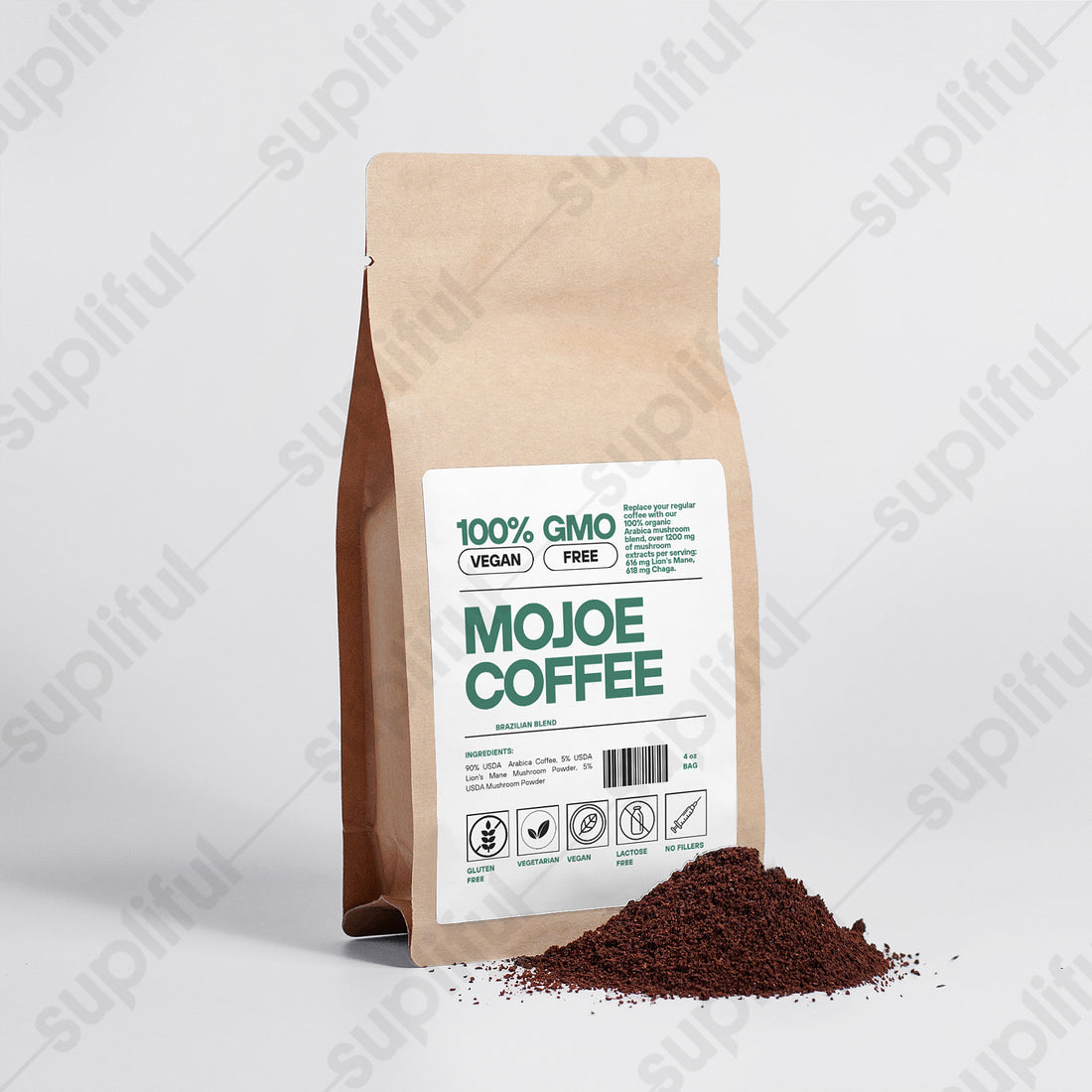 MOJOE COFFEE - Lion’s Mane, Chaga, & Coffee Blend (4oz)